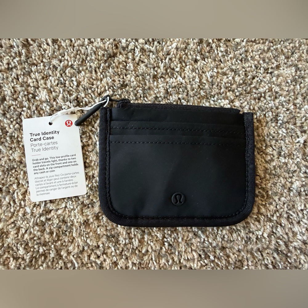 lululemon athletica Black Identity Card Case with Zip NWT